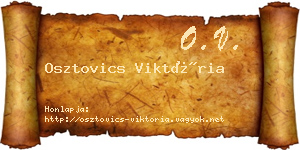 Osztovics Viktória névjegykártya